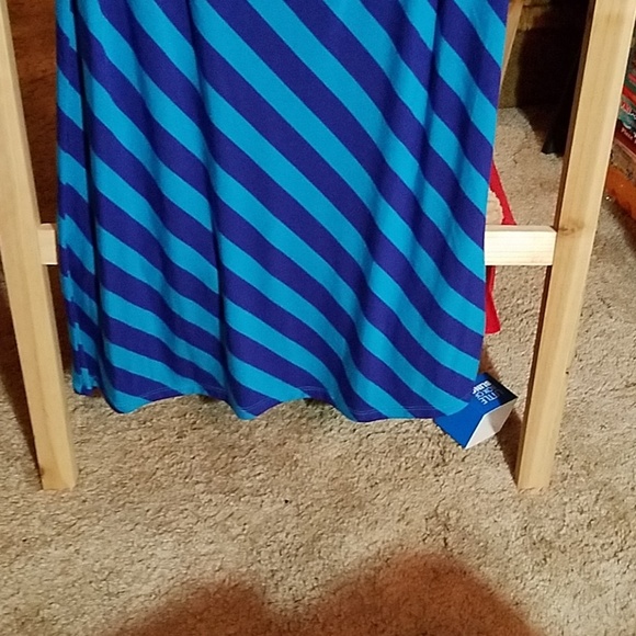 Sangria Striped Cowl Drop Waist Sleeveless - Picture 2 of 3